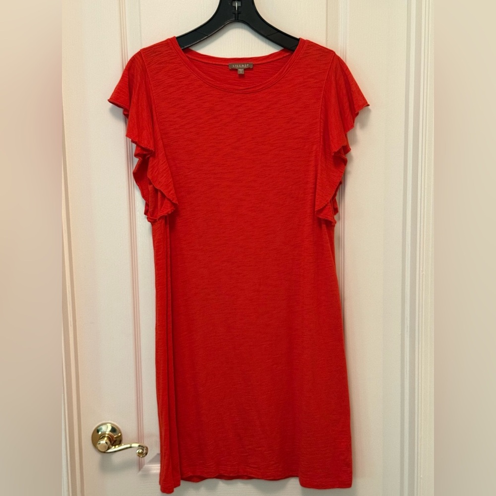 Lilla P Red Ruffled Sheath Mini Dress